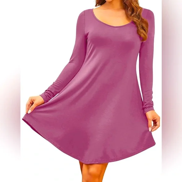 chinese dress ladies DEARCASE Women's Long Sleeve Casual Loose T-Shirt Dress Beige Large :  Amazon.ca: Clothing, Shoes & Accessories